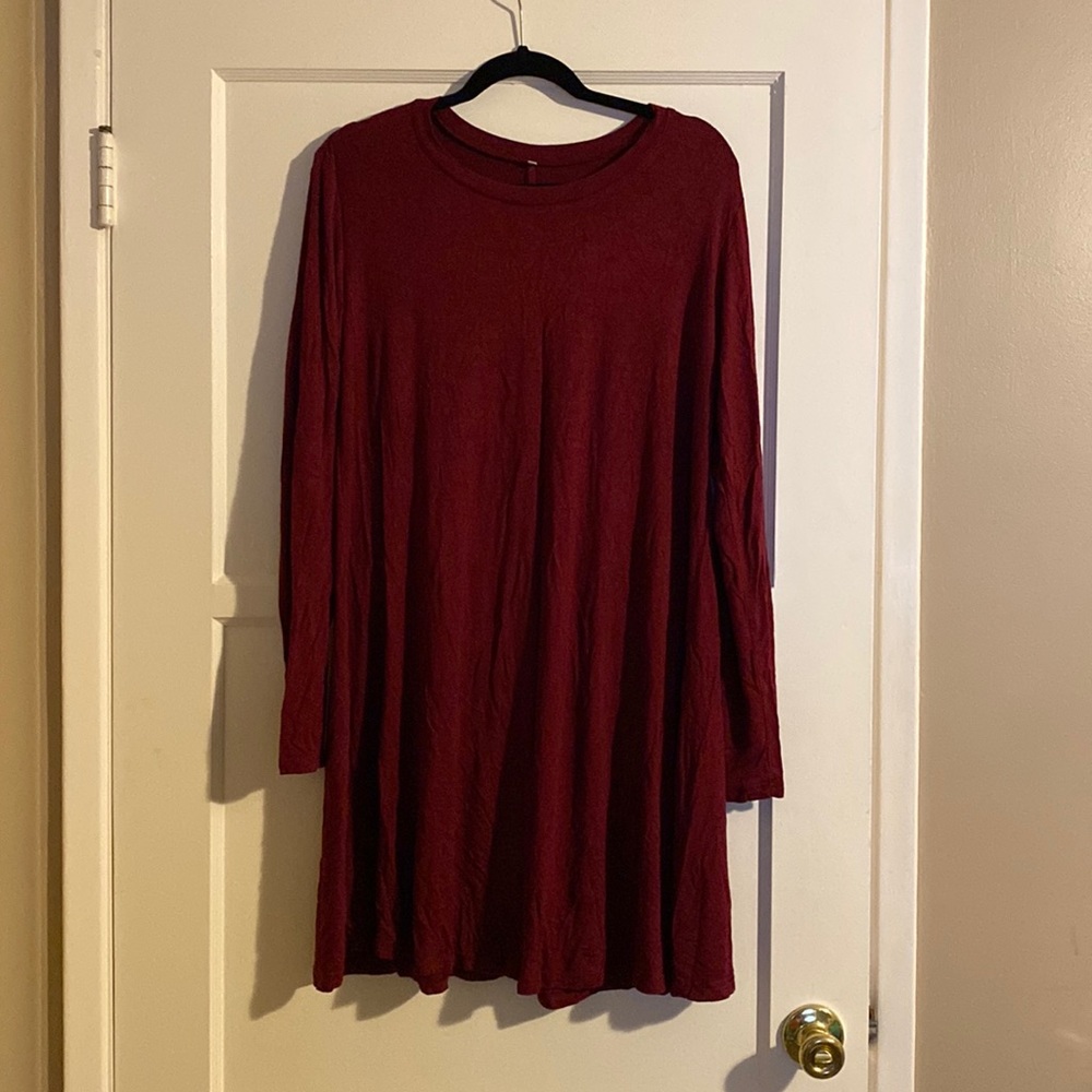 Long sleeved knit tshirt dress